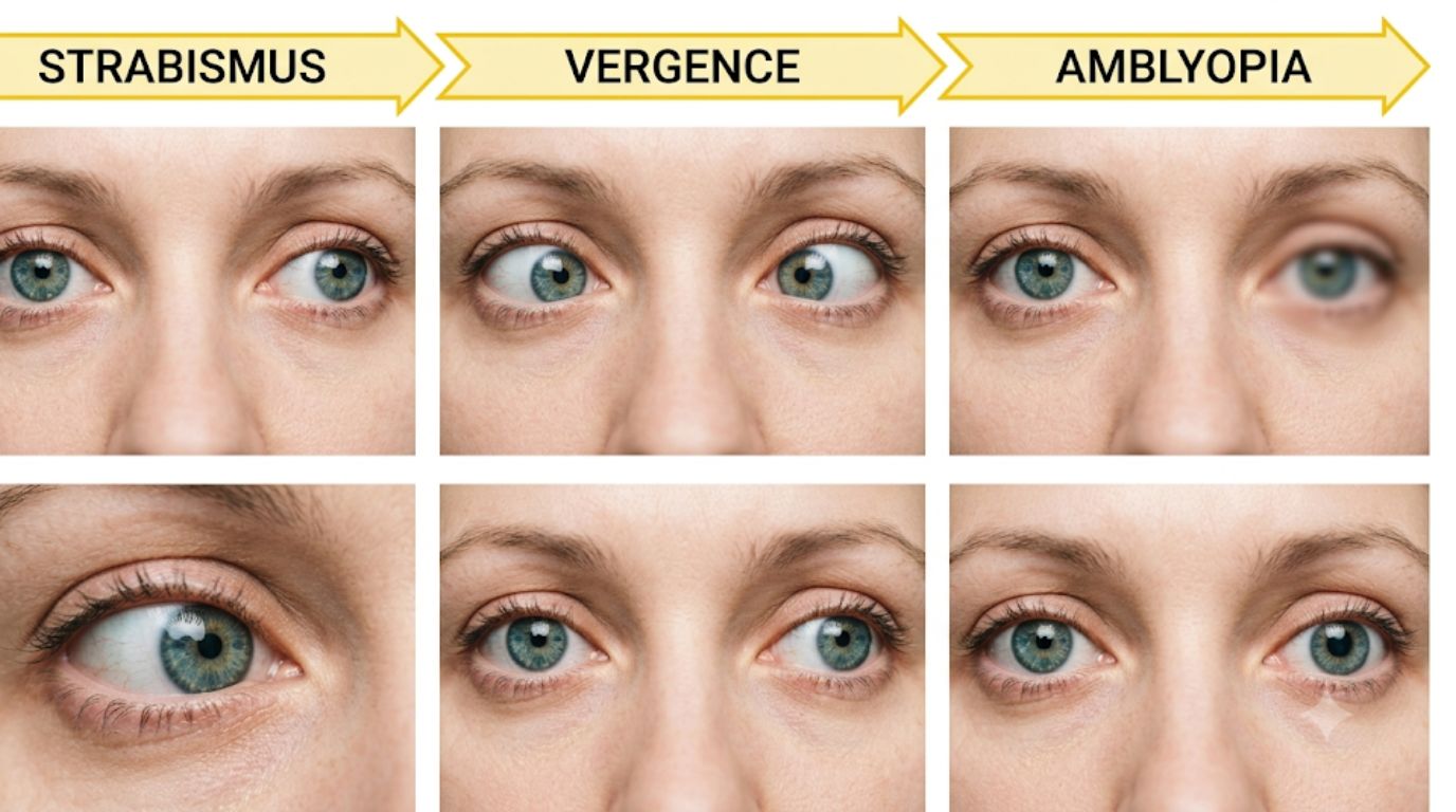 Binocular Vision Dysfunction types and eye alignment chart