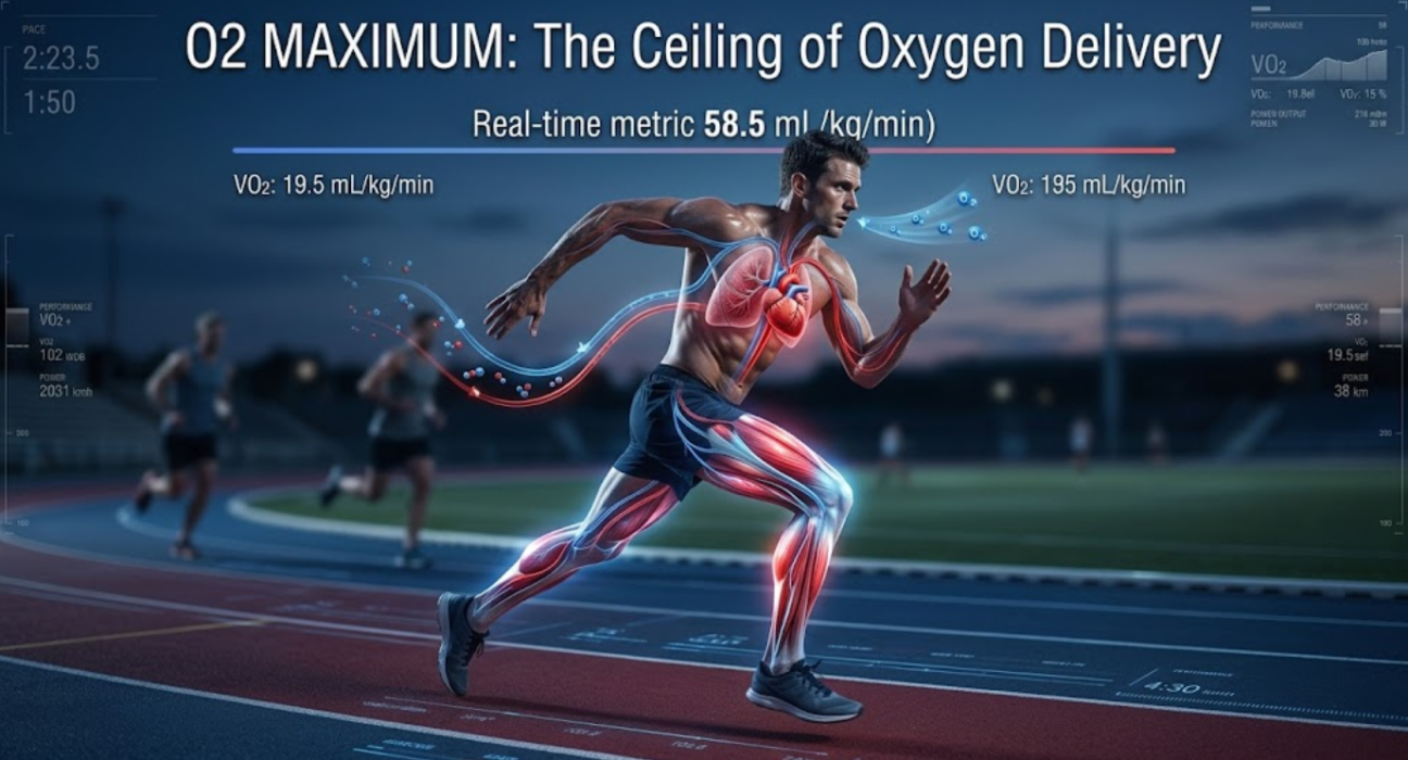 An infographic chart illustrating O2 Maximum oxygen delivery.