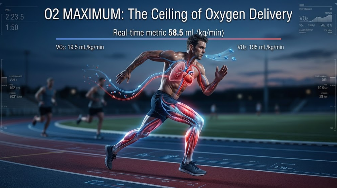 An infographic chart illustrating O2 Maximum oxygen delivery.