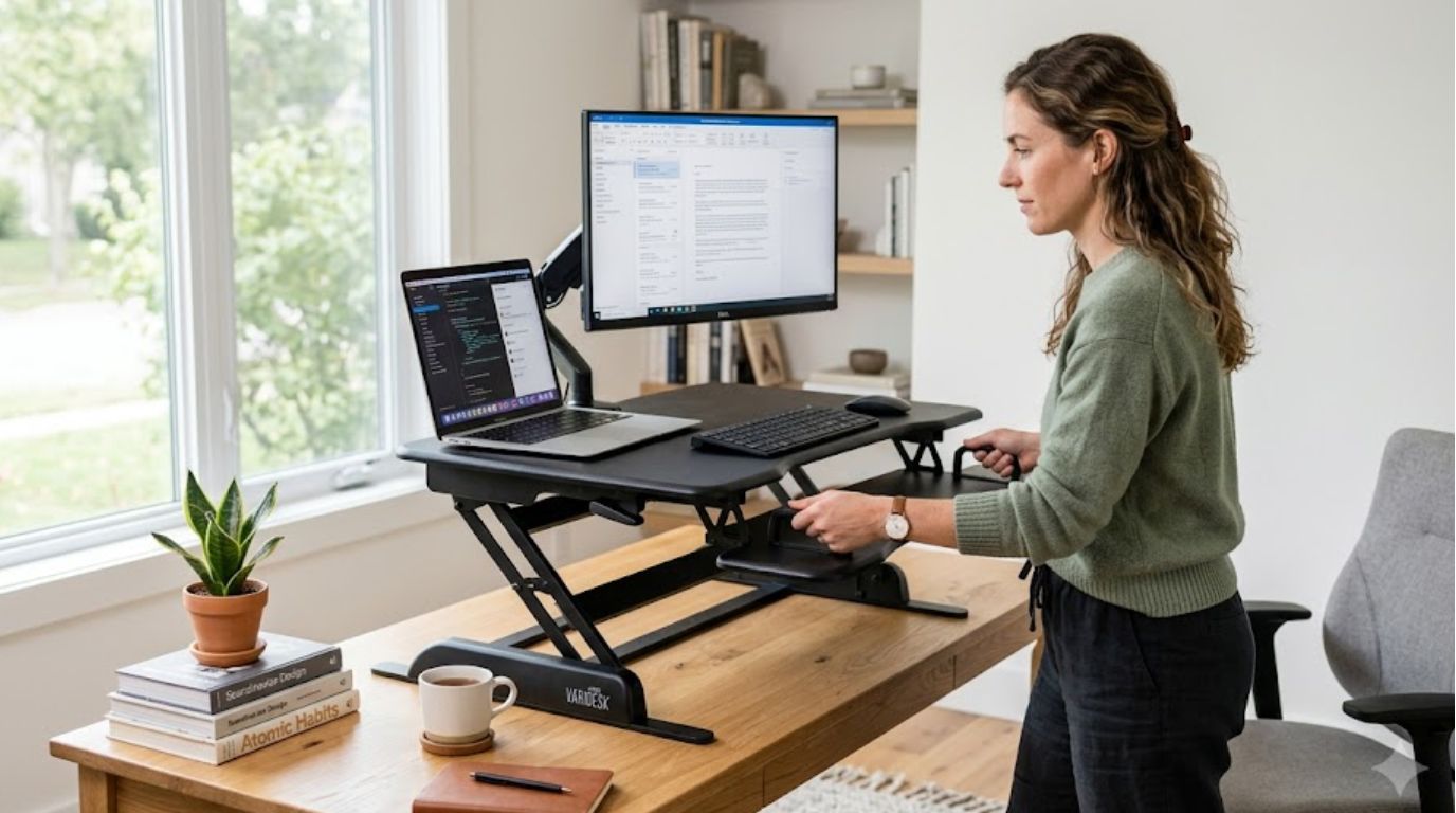What Is a Riser Desk? Adjustable standing workspace
