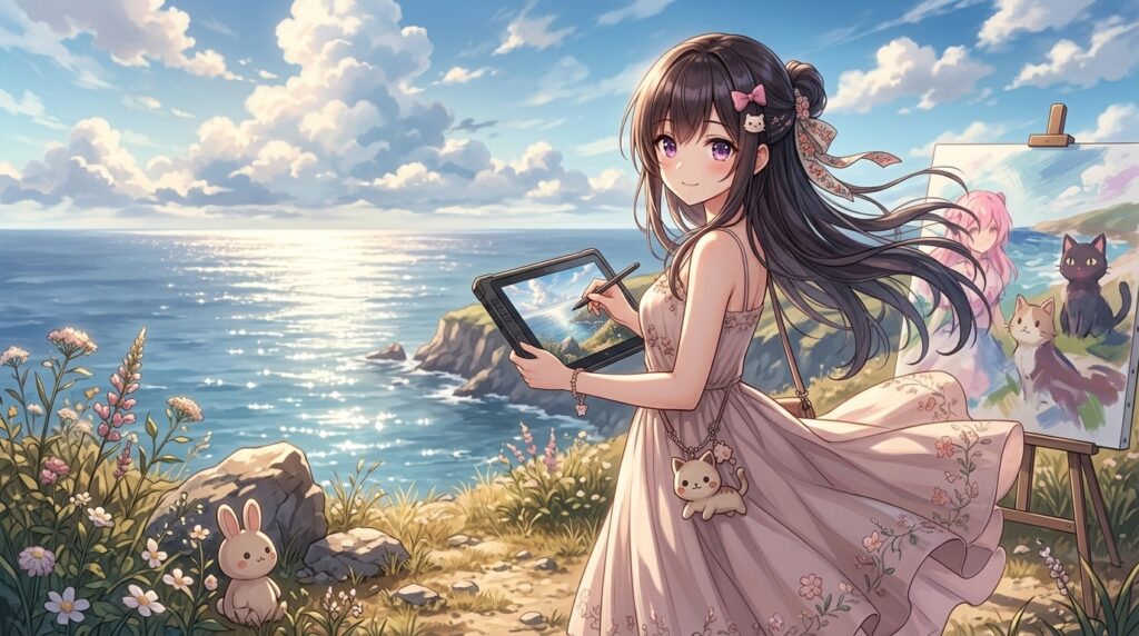 Doujen Moe style anime character illustration