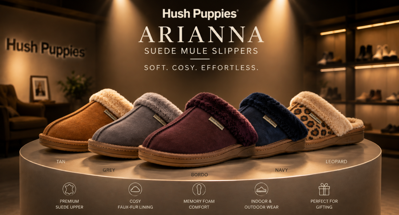 Hush Puppies Arianna suede mule slippers in different colors
