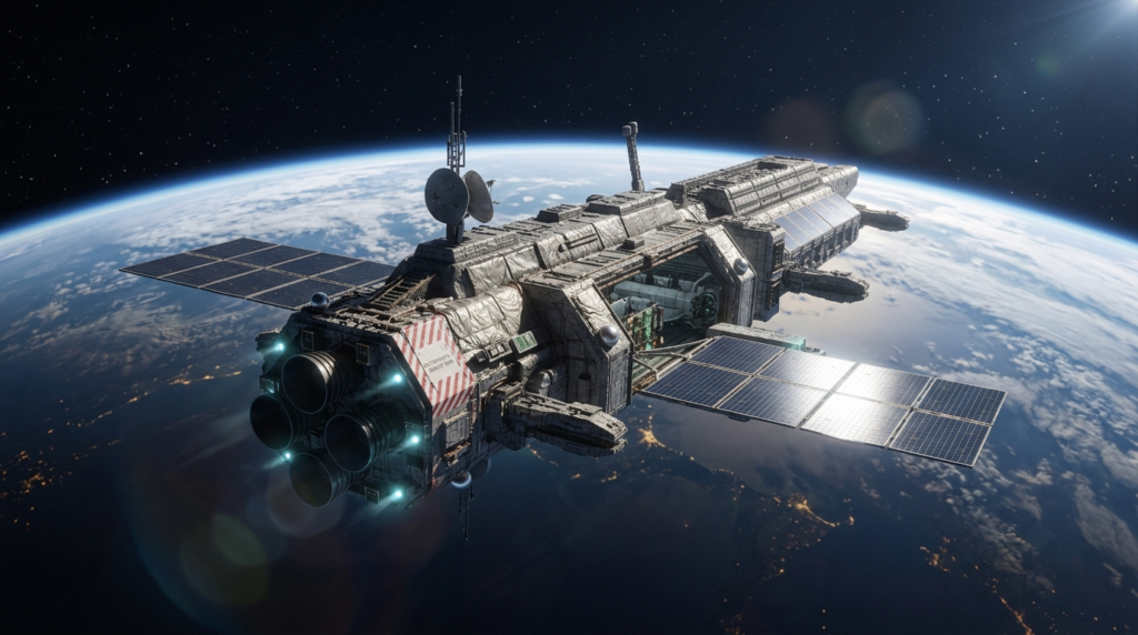 Orbital carrier pathfinder spacecraft during an in-orbit technology demonstration
